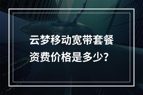 云梦移动宽带套餐资费价格是多少？