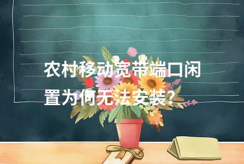 农村移动宽带端口闲置为何无法安装？