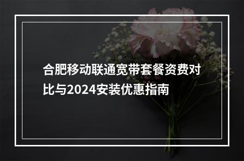 合肥移动联通宽带套餐资费对比与2024安装优惠指南