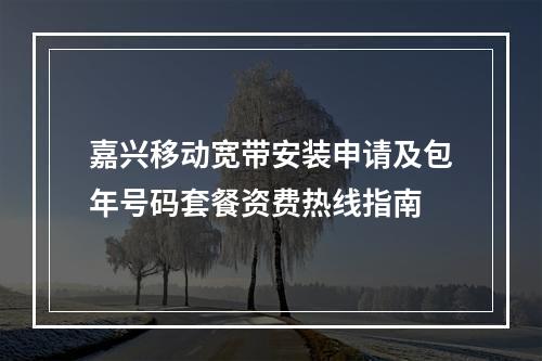 嘉兴移动宽带安装申请及包年号码套餐资费热线指南