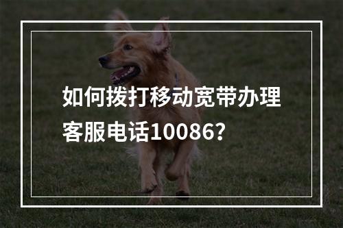 如何拨打移动宽带办理客服电话10086？