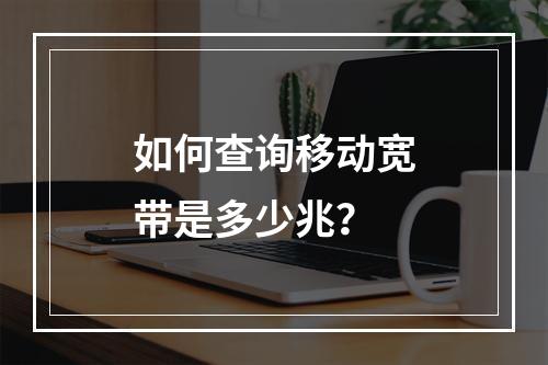 如何查询移动宽带是多少兆？