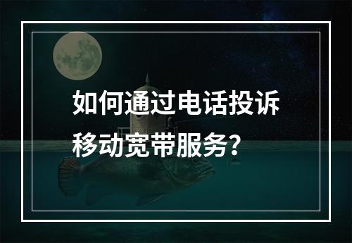 如何通过电话投诉移动宽带服务？