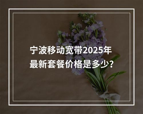 宁波移动宽带2025年最新套餐价格是多少？