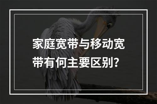 家庭宽带与移动宽带有何主要区别？
