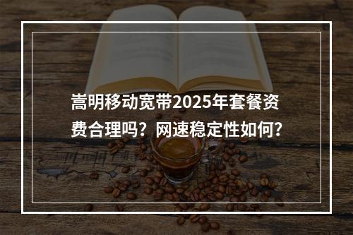 嵩明移动宽带2025年套餐资费合理吗？网速稳定性如何？