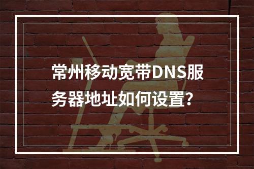 常州移动宽带DNS服务器地址如何设置？