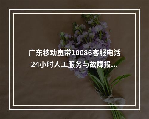 广东移动宽带10086客服电话-24小时人工服务与故障报修指南