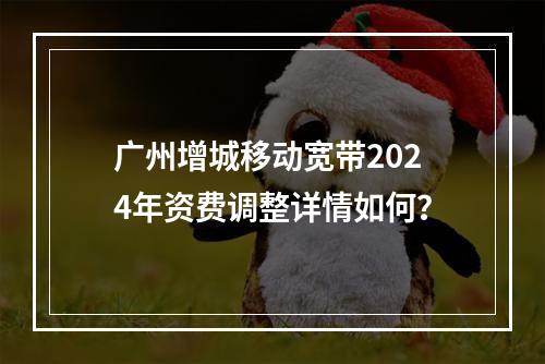 广州增城移动宽带2024年资费调整详情如何？
