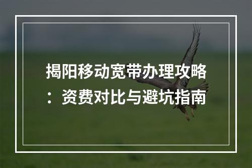 揭阳移动宽带办理攻略：资费对比与避坑指南