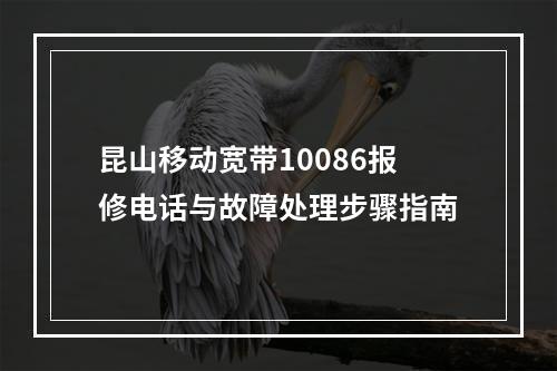 昆山移动宽带10086报修电话与故障处理步骤指南