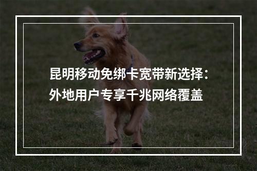 昆明移动免绑卡宽带新选择：外地用户专享千兆网络覆盖