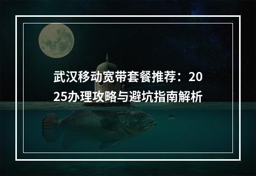 武汉移动宽带套餐推荐：2025办理攻略与避坑指南解析