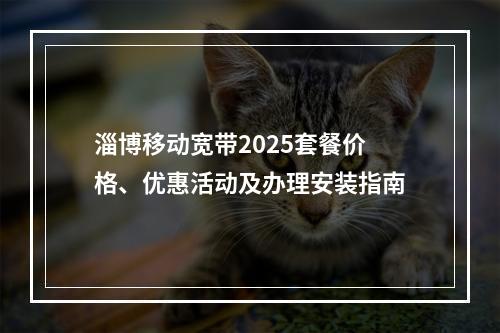 淄博移动宽带2025套餐价格、优惠活动及办理安装指南