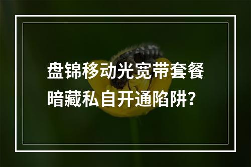 盘锦移动光宽带套餐暗藏私自开通陷阱？