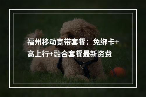 福州移动宽带套餐：免绑卡+高上行+融合套餐最新资费