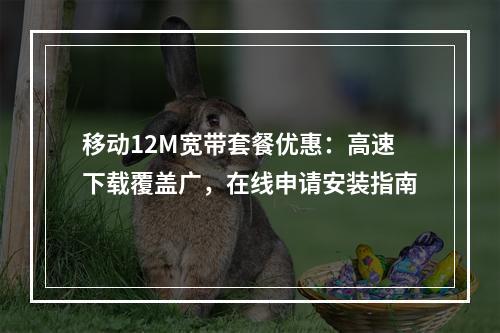 移动12M宽带套餐优惠：高速下载覆盖广，在线申请安装指南