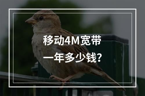 移动4M宽带一年多少钱？