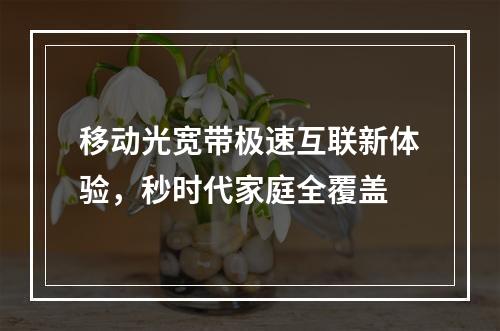 移动光宽带极速互联新体验，秒时代家庭全覆盖