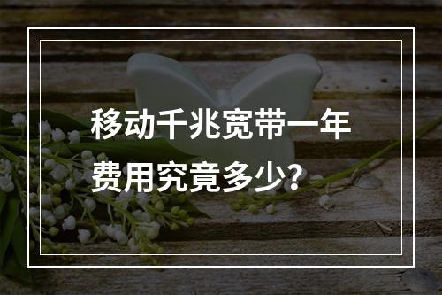 移动千兆宽带一年费用究竟多少？