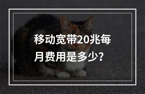 移动宽带20兆每月费用是多少？