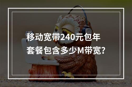 移动宽带240元包年套餐包含多少M带宽？