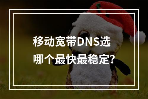 移动宽带DNS选哪个最快最稳定？
