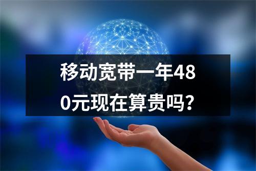 移动宽带一年480元现在算贵吗？