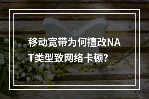 移动宽带为何擅改NAT类型致网络卡顿？