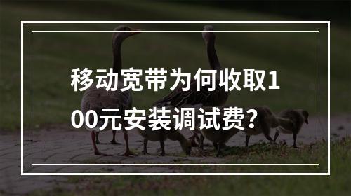 移动宽带为何收取100元安装调试费？