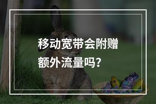 移动宽带会附赠额外流量吗？
