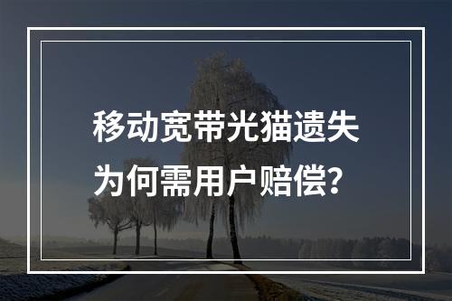 移动宽带光猫遗失为何需用户赔偿？