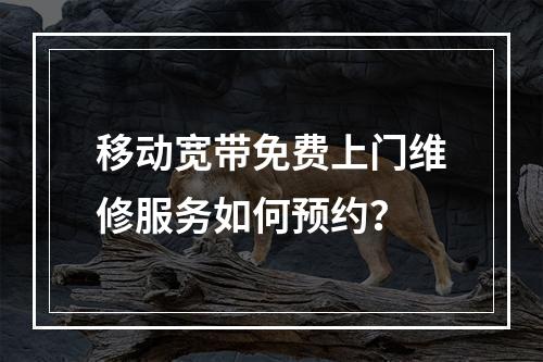 移动宽带免费上门维修服务如何预约？