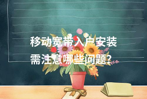 移动宽带入户安装需注意哪些问题？