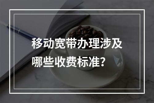 移动宽带办理涉及哪些收费标准？
