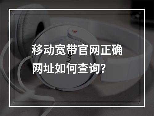 移动宽带官网正确网址如何查询？