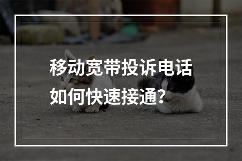 移动宽带投诉电话如何快速接通？