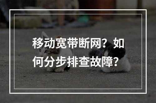 移动宽带断网？如何分步排查故障？