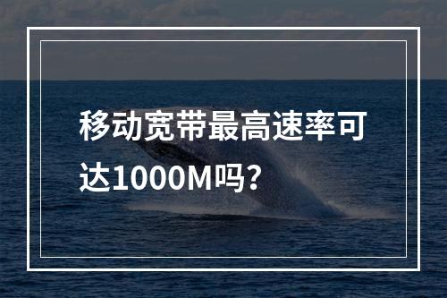 移动宽带最高速率可达1000M吗？