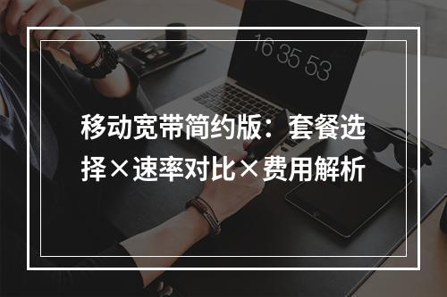 移动宽带简约版：套餐选择×速率对比×费用解析