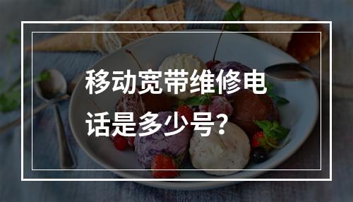 移动宽带维修电话是多少号？