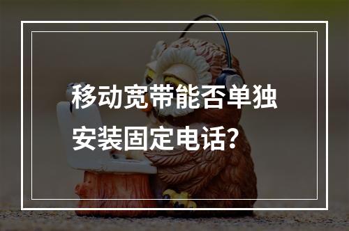 移动宽带能否单独安装固定电话？