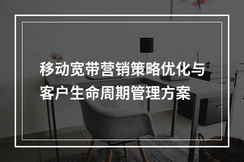 移动宽带营销策略优化与客户生命周期管理方案