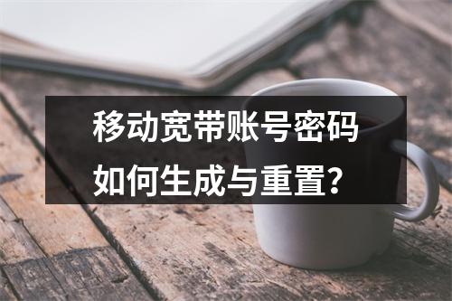 移动宽带账号密码如何生成与重置？