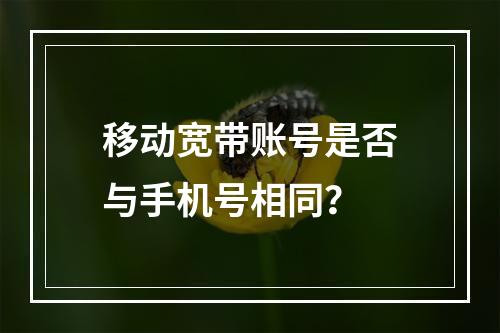 移动宽带账号是否与手机号相同？