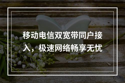 移动电信双宽带同户接入，极速网络畅享无忧
