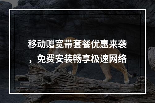 移动赠宽带套餐优惠来袭，免费安装畅享极速网络