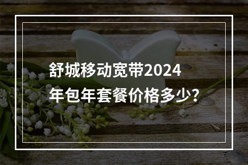 舒城移动宽带2024年包年套餐价格多少？