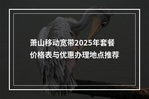 萧山移动宽带2025年套餐价格表与优惠办理地点推荐