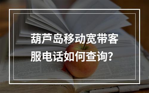 葫芦岛移动宽带客服电话如何查询？